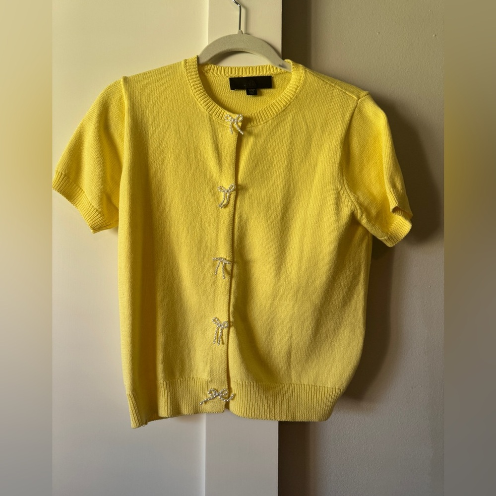 Yellow Cardigan with Pearl Bow Buttons

From Zara size M